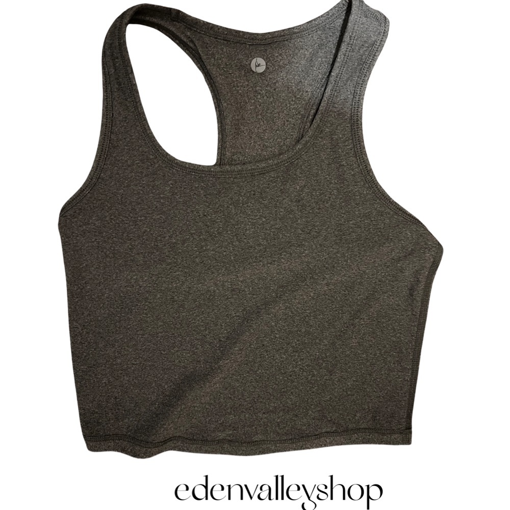 Grey Workout Tanked Crop Top